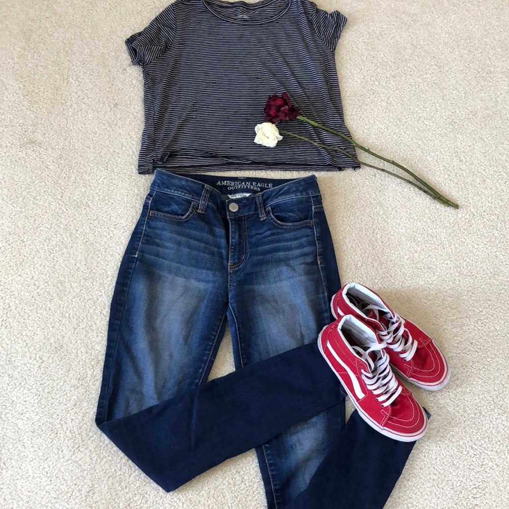 Dark American Eagle High-Rise Jeggings
